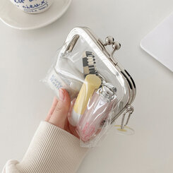 ファッション雑貨 シルバーバックルコインポーチ CLEAR