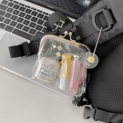 ファッション雑貨 シルバーバックルコインポーチ CLEAR