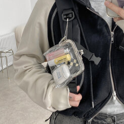 ファッション雑貨 シルバーバックルコインポーチ CLEAR
