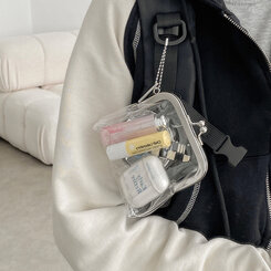 ファッション雑貨 シルバーバックルコインポーチ CLEAR