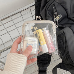 ファッション雑貨 シルバーバックルコインポーチ CLEAR