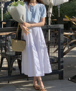 ピンタックフルコットンスカート IVORY