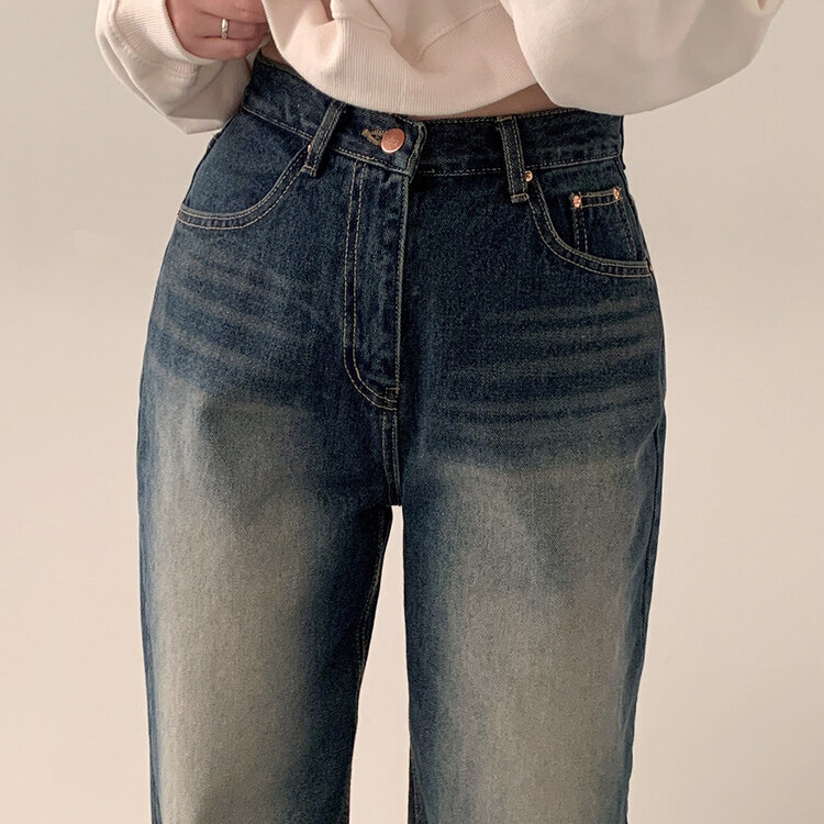 ビンテージウォッシングロングワイドデニムパンツ｜デニム｜韓国