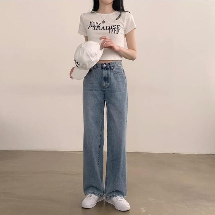 LOUIS VUITTON ハイウエスト ワイドデニム 正規/23年 LOUIS VUITTON ルイヴィトン RM231 YC7 HOD71W ウォッシュド