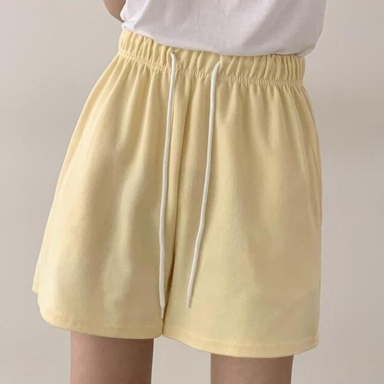 トレーニングパンツ 【3分丈/5分丈 形別】バンディングトレーニングショートパンツ12色 LIGHT YELLOW