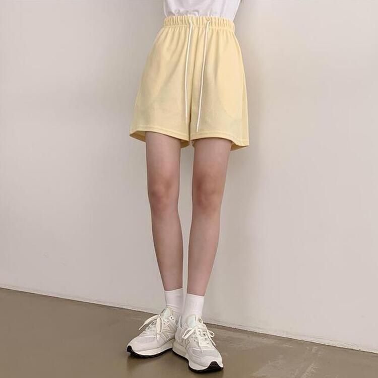 トレーニングパンツ 【3分丈/5分丈 形別】バンディングトレーニングショートパンツ12色 LIGHT YELLOW