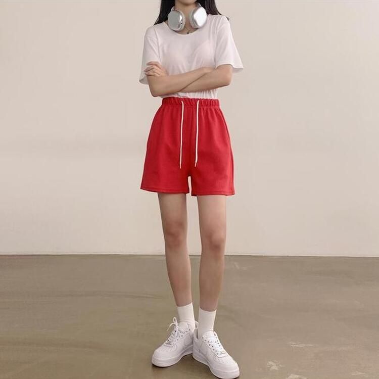 トレーニングパンツ 【3分丈/5分丈 形別】バンディングトレーニングショートパンツ12色 RED