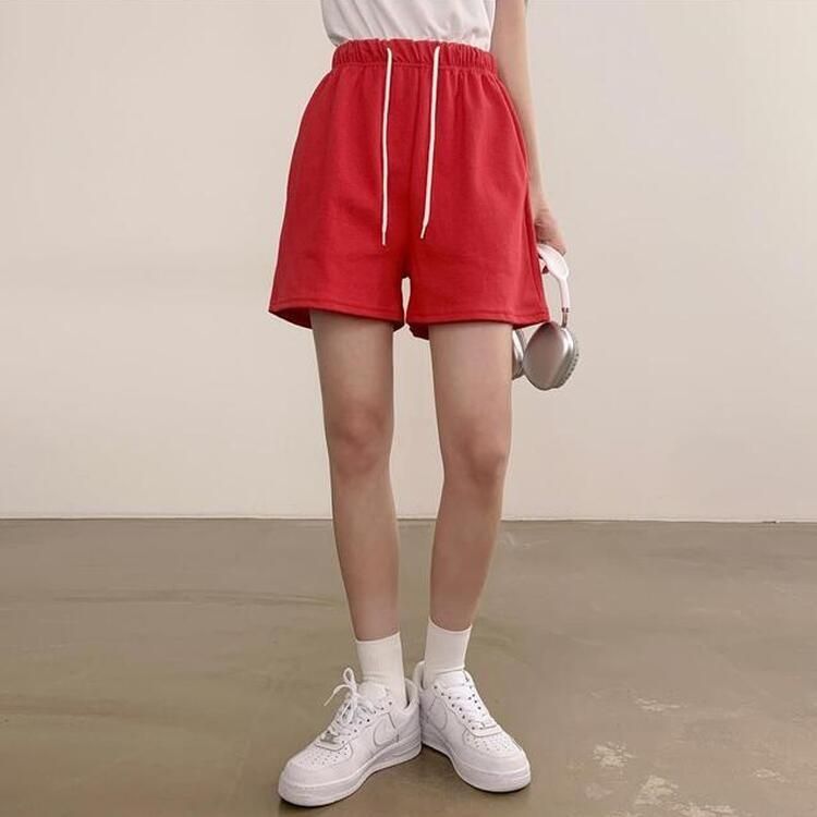 トレーニングパンツ 【3分丈/5分丈 形別】バンディングトレーニングショートパンツ12色 RED