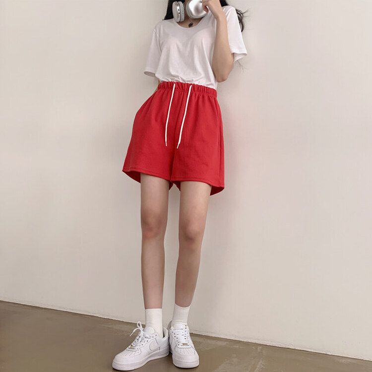 トレーニングパンツ 【3分丈/5分丈 形別】バンディングトレーニングショートパンツ12色 RED