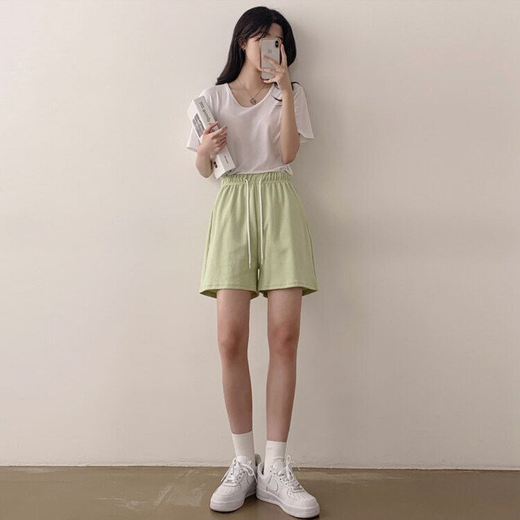 トレーニングパンツ 【3分丈/5分丈 形別】バンディングトレーニングショートパンツ12色 LIGHT GREEN
