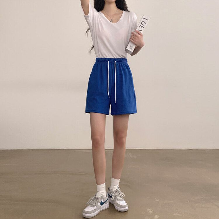 トレーニングパンツ 【3分丈/5分丈 形別】バンディングトレーニングショートパンツ12色 BLUE