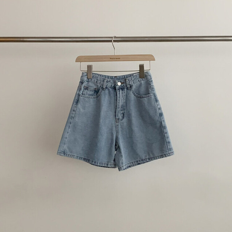 ショートパンツ 【SHORT/BASIC 丈別】ハイウエストデニムショートパンツ