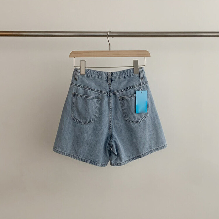ショートパンツ 【SHORT/BASIC 丈別】ハイウエストデニムショートパンツ