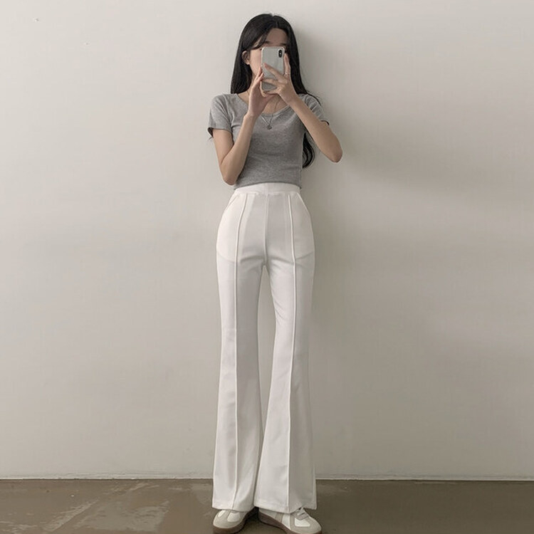 トレーニングパンツ バンディングブーツカットトレーニングパンツ WHITE