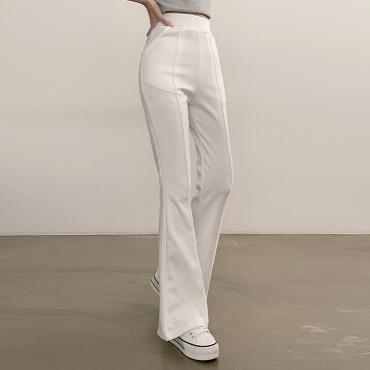 トレーニングパンツ バンディングブーツカットトレーニングパンツ WHITE