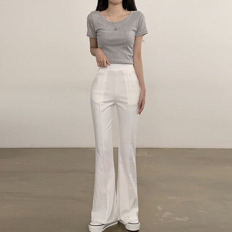 トレーニングパンツ バンディングブーツカットトレーニングパンツ WHITE