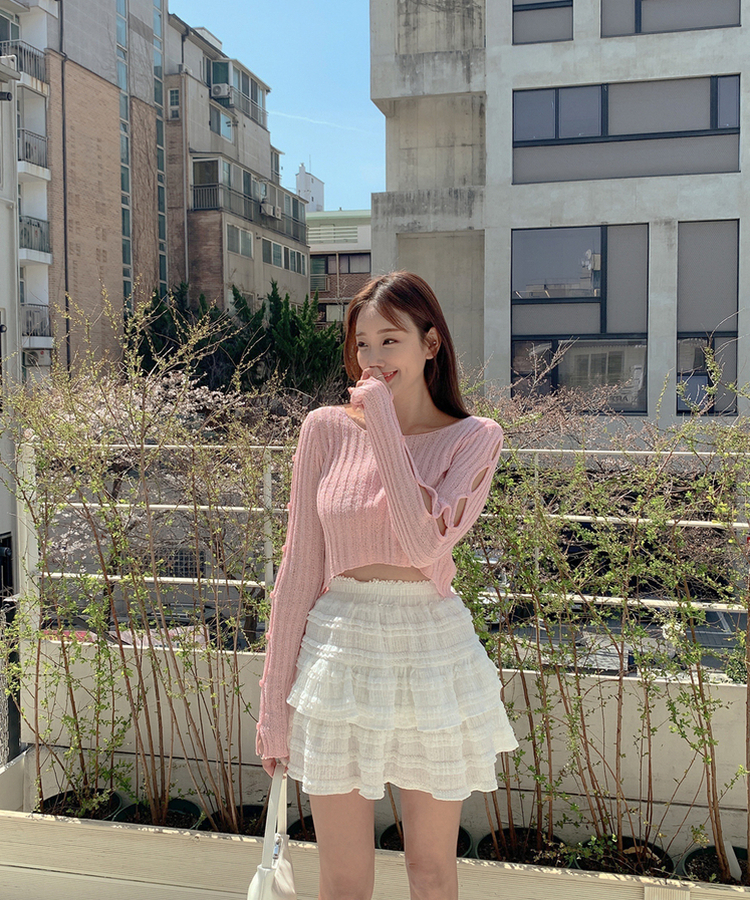 フェルトフリルティアードミニスカート｜ミニスカート｜韓国