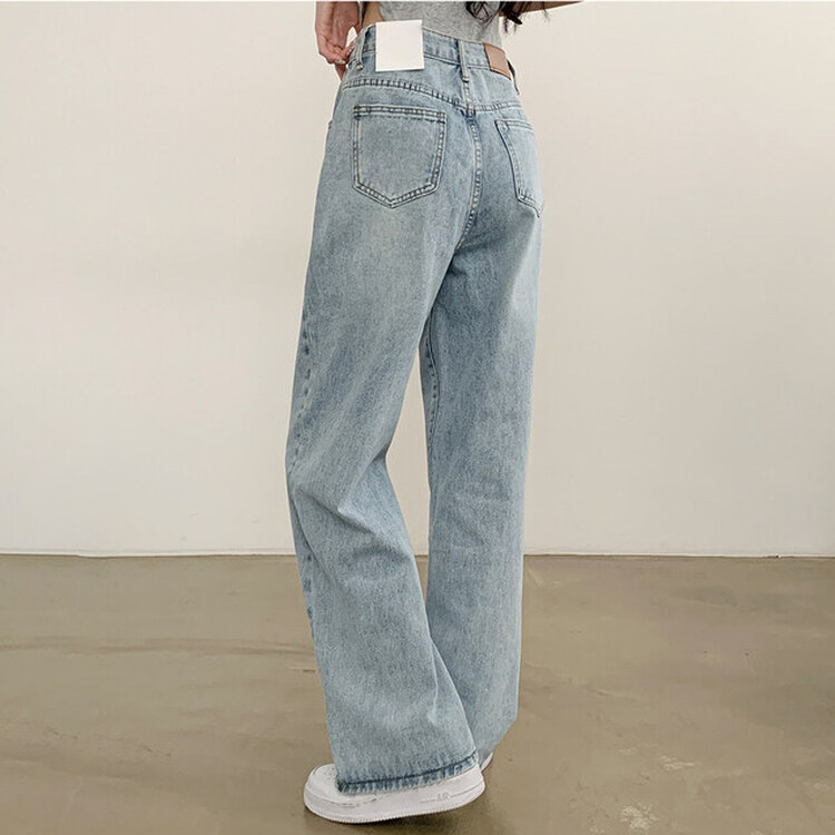 【SHORT/BASIC/LONG 丈別】ハイウエストワイドデニムパンツ6色 LIGHT BLUE