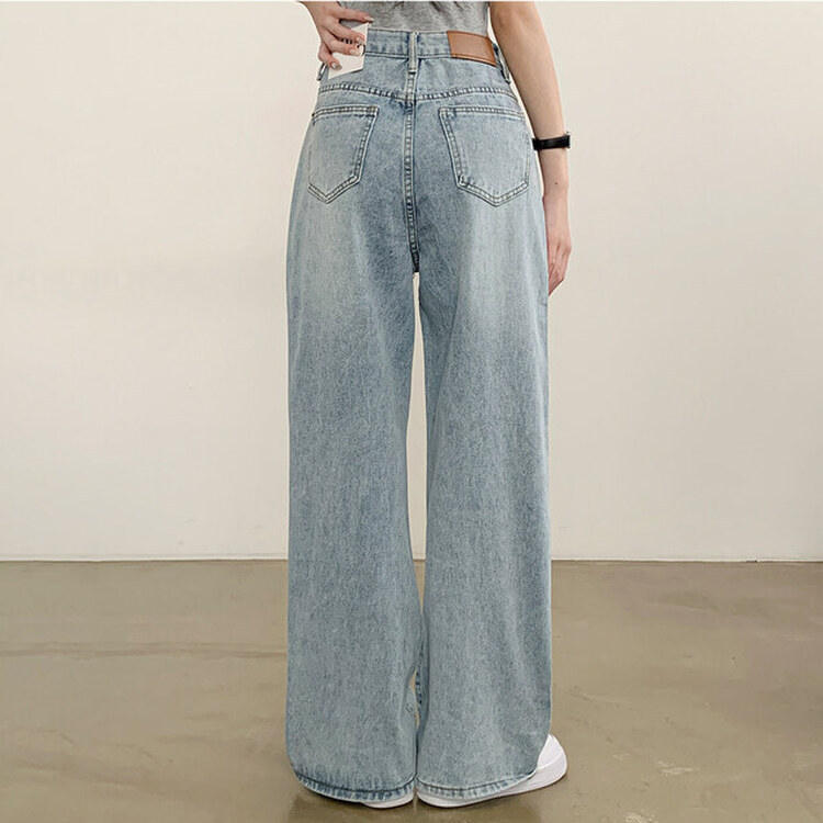 【SHORT/BASIC/LONG 丈別】ハイウエストワイドデニムパンツ6色 LIGHT BLUE