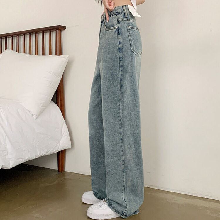 【SHORT/BASIC/LONG 丈別】ハイウエストワイドデニムパンツ6色 LIGHT BLUE