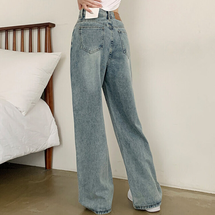 【SHORT/BASIC/LONG 丈別】ハイウエストワイドデニムパンツ6色 LIGHT BLUE