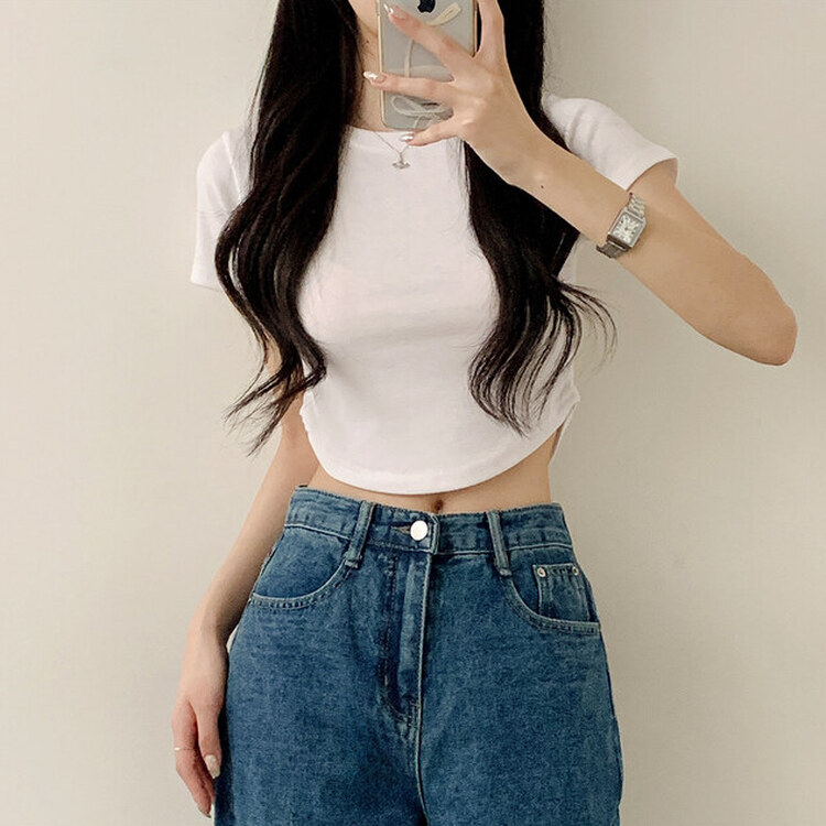 【SHORT/BASIC/LONG 丈別】ハイウエストワイドデニムパンツ6色 BLUE