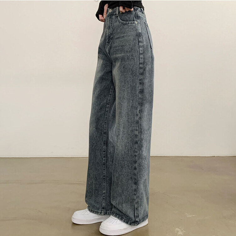 【SHORT/BASIC/LONG 丈別】ハイウエストワイドデニムパンツ6色 GRAY