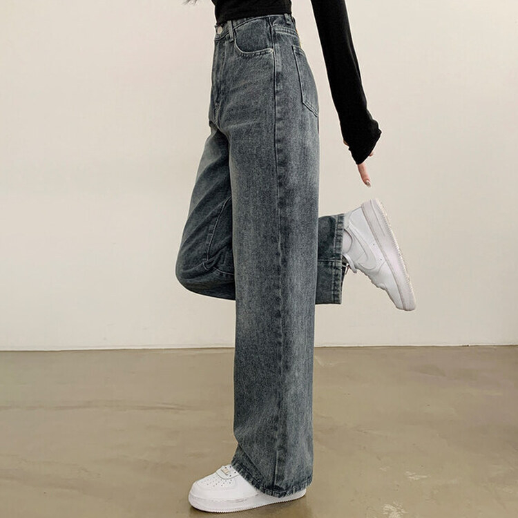 【SHORT/BASIC/LONG 丈別】ハイウエストワイドデニムパンツ6色 GRAY