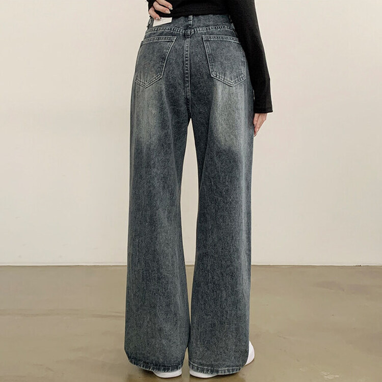 【SHORT/BASIC/LONG 丈別】ハイウエストワイドデニムパンツ6色 GRAY