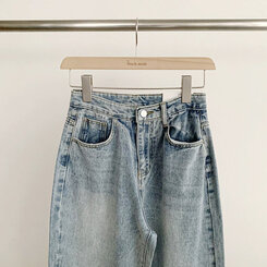 【SHORT/BASIC/LONG 丈別】ハイウエストワイドデニムパンツ6色