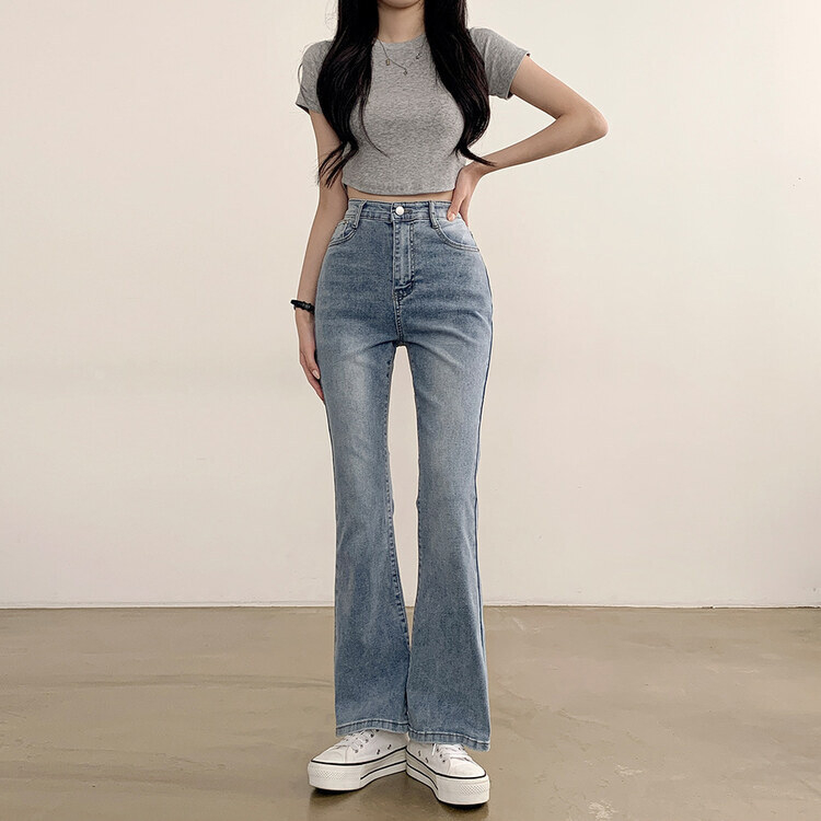 【SHORT/BASIC/LONG 丈別】ブーツカットデニムパンツ6色 LIGHT BLUE