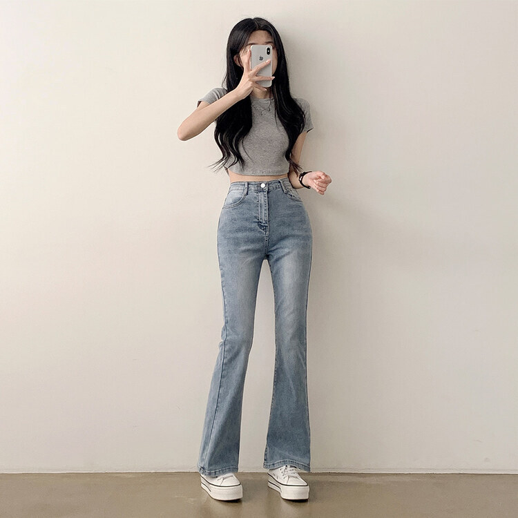 【SHORT/BASIC/LONG 丈別】ブーツカットデニムパンツ6色 LIGHT BLUE