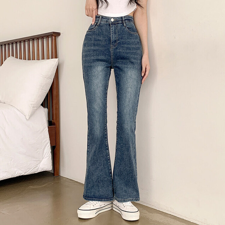 【SHORT/BASIC/LONG 丈別】ブーツカットデニムパンツ6色 BLUE