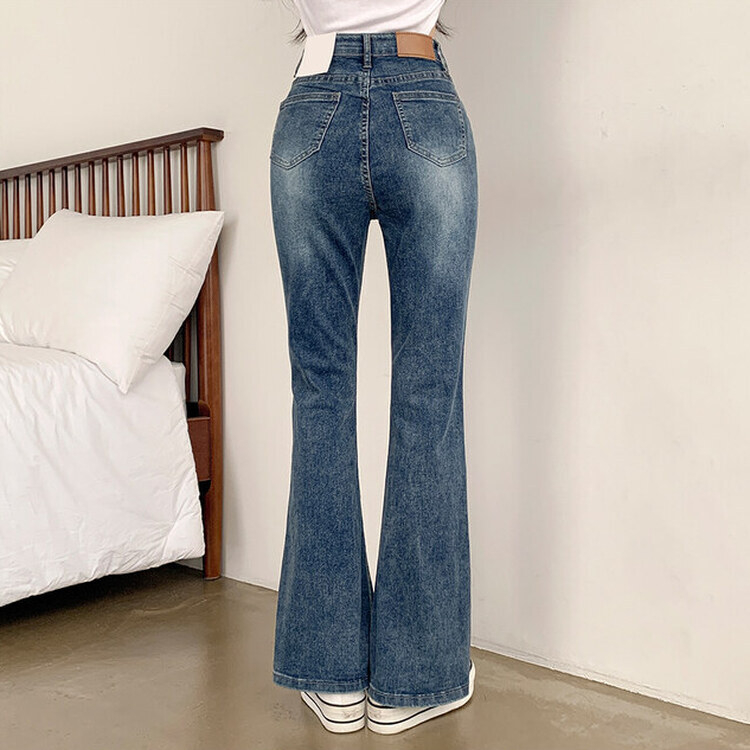 【SHORT/BASIC/LONG 丈別】ブーツカットデニムパンツ6色 BLUE