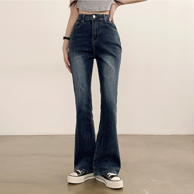 【SHORT/BASIC/LONG 丈別】ブーツカットデニムパンツ6色 DARK BLUE