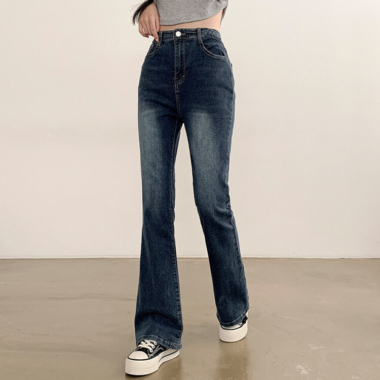 【SHORT/BASIC/LONG 丈別】ブーツカットデニムパンツ6色 DARK BLUE