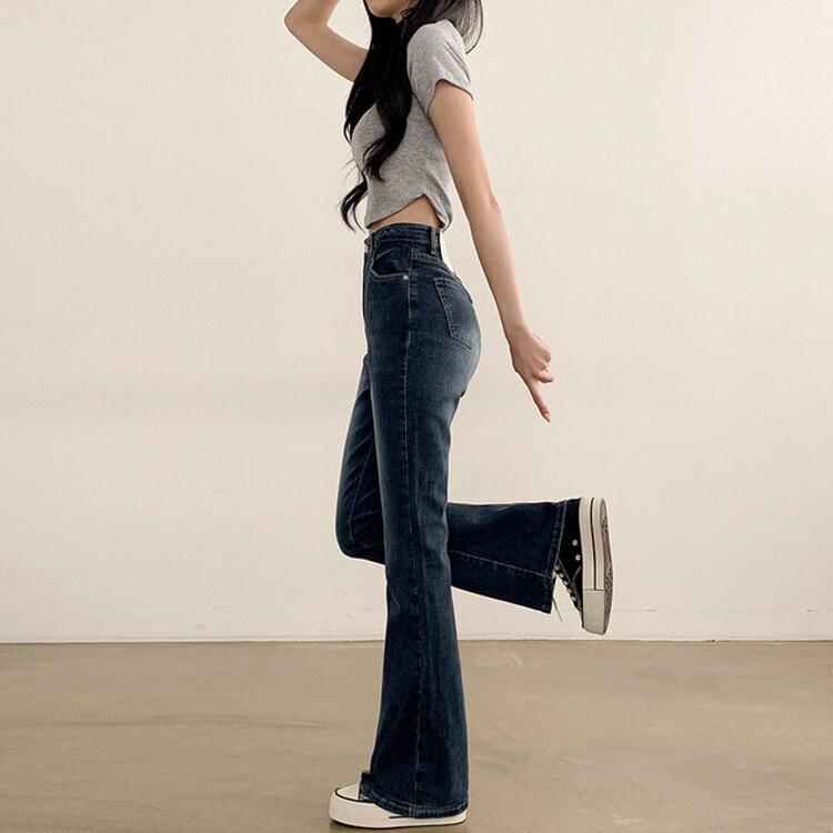 【SHORT/BASIC/LONG 丈別】ブーツカットデニムパンツ6色 DARK BLUE