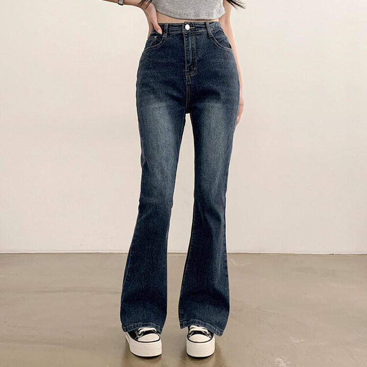 【SHORT/BASIC/LONG 丈別】ブーツカットデニムパンツ6色 DARK BLUE