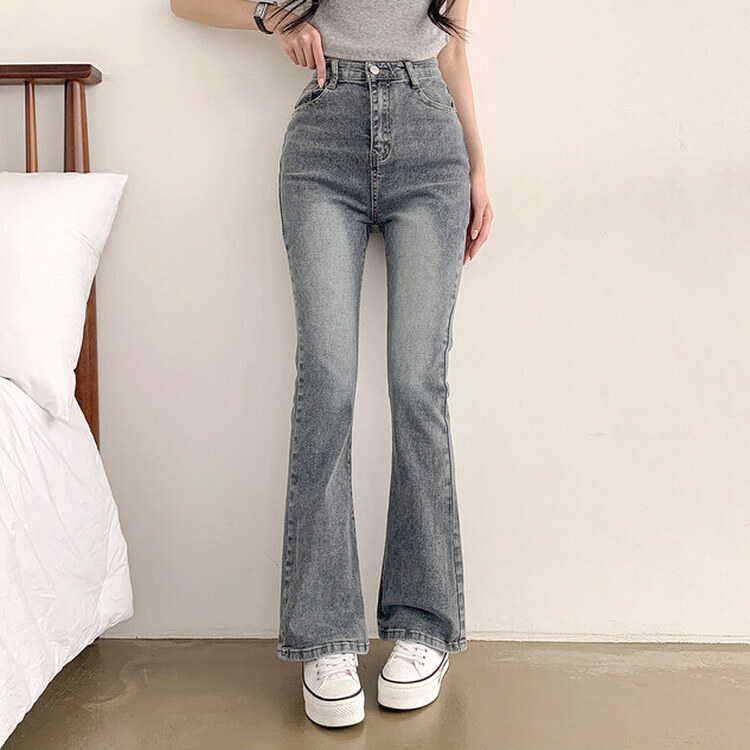 【SHORT/BASIC/LONG 丈別】ブーツカットデニムパンツ6色 GRAY