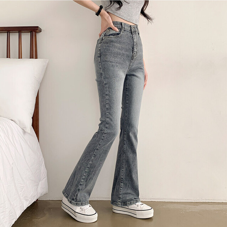 【SHORT/BASIC/LONG 丈別】ブーツカットデニムパンツ6色 GRAY