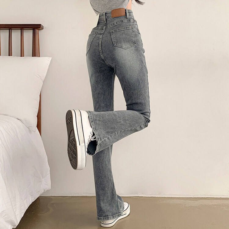 【SHORT/BASIC/LONG 丈別】ブーツカットデニムパンツ6色 GRAY