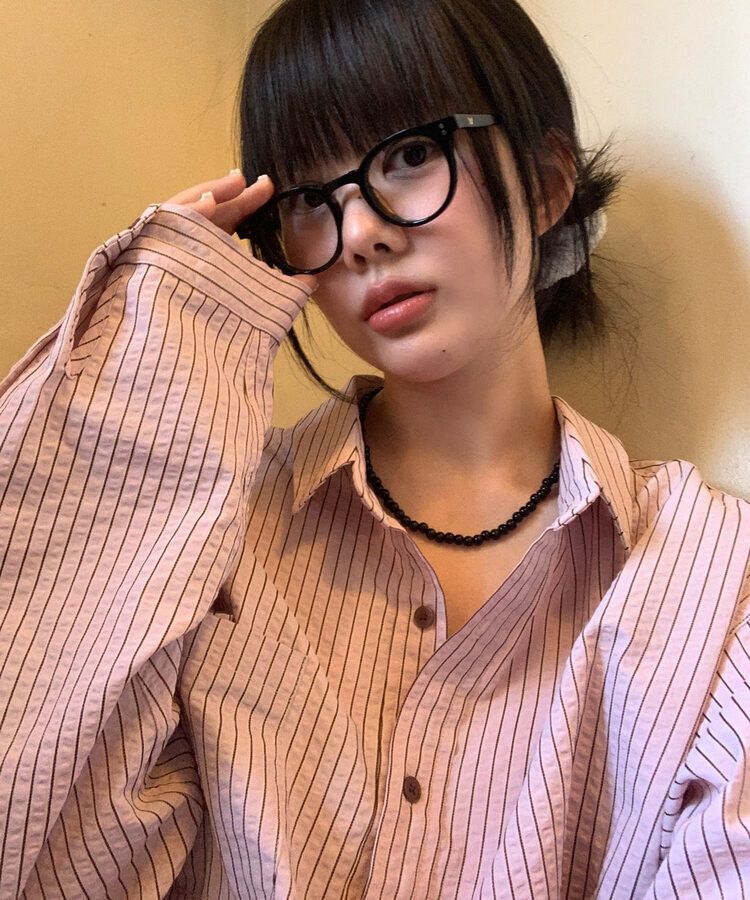 ブラックビーズネックレス BLACK