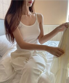 ノースリーブ クーリングクロップキャミソール IVORY