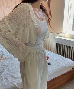 ノースリーブ クーリングクロップキャミソール IVORY