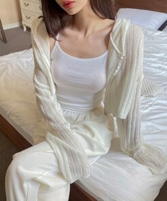 ノースリーブ クーリングクロップキャミソール IVORY