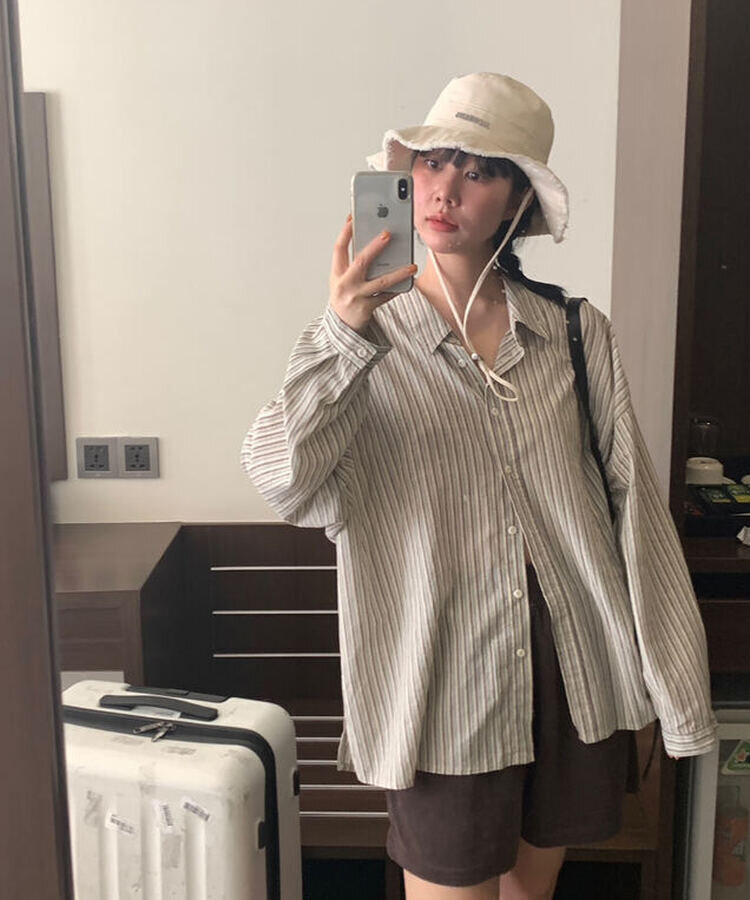 ビンテージストライプオーバーシャツ｜シャツ｜韓国ファッション通販 SONA