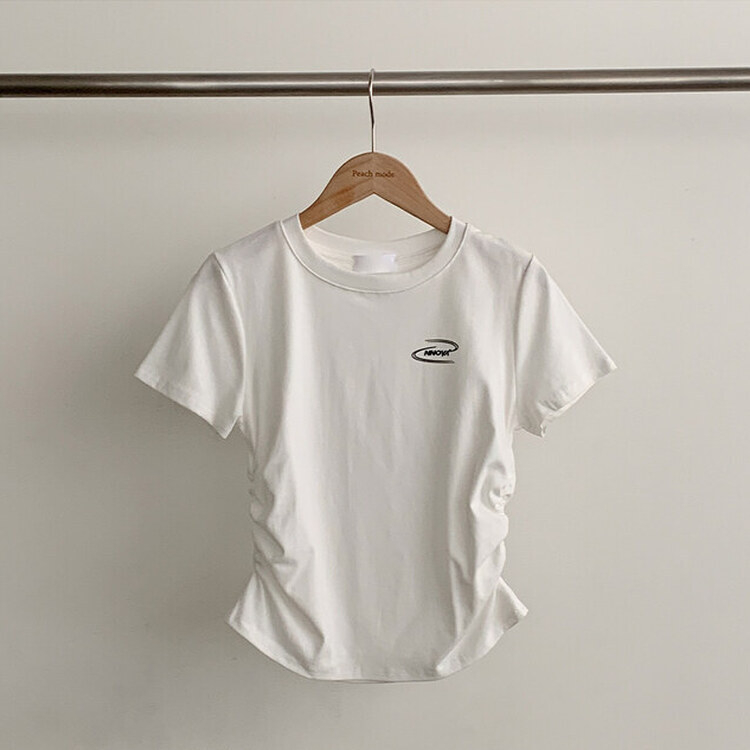 サイドシャーリングクロップ半袖Tシャツ５色