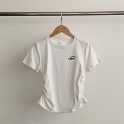 半袖Tシャツ サイドシャーリングクロップ半袖Tシャツ5色