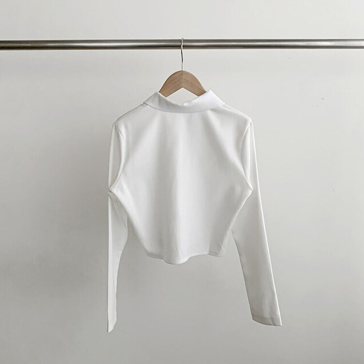 カラーネックスリムクロップドジップアップジャケット