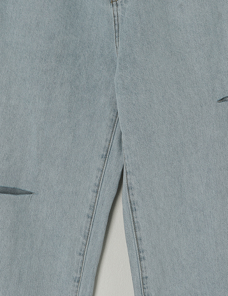 【SHORT/BASIC/LONG 丈別】カットデニムパンツ